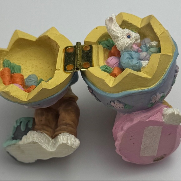 Pastel Easter Bunny Figurine with Egg miniature - Picture 5 of 10